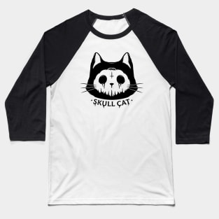 Skull Cat Baseball T-Shirt